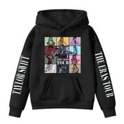 DURTEBEUA Hoodie for Girls Pullover Sweatshirt Solid Print Hooded Tops with Pocket Size Oversized Hoodies Set for Teen