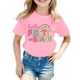 thumbnail image 1 of Girls Print Short Sleeve T-Shirt, Crewneck Cotton Graphic Tee for Back to School, 1 of 3