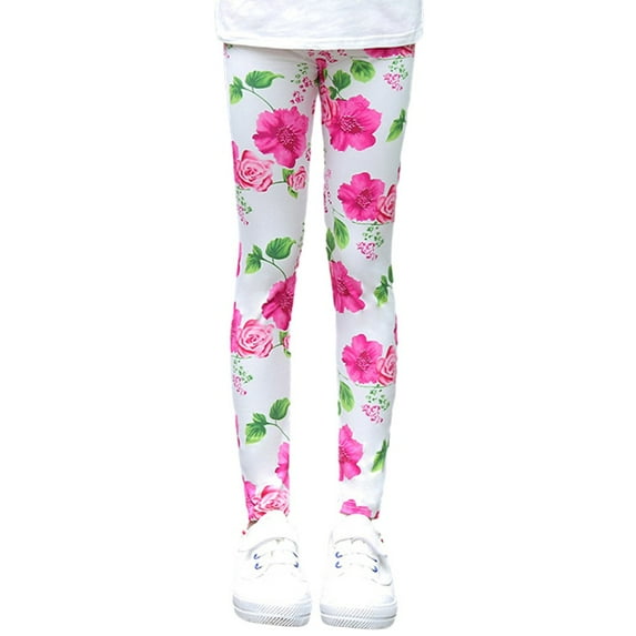 Girls Printed Full-Length Camellia Graphic Active Legging, Sizes 1-9Y