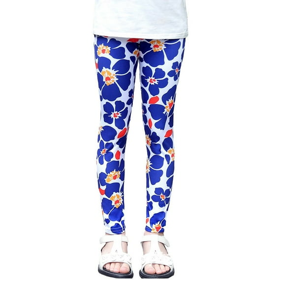 Girls Printed Full-Length Morning glory Graphic Active Legging, Sizes 1-9Y
