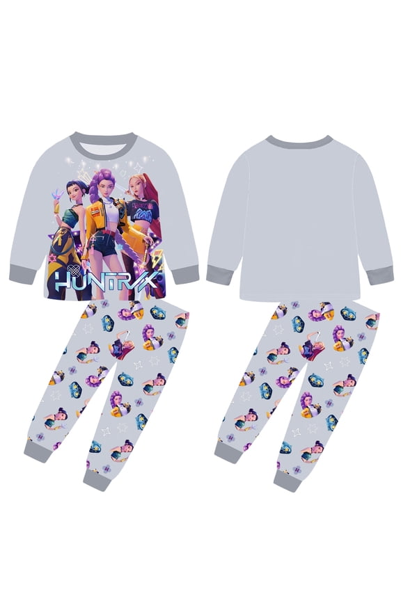 Girls Printed Long Sleeve & Pants 2-Piece Outfit Set,Warm Casual Wear For Everyday Activities,Matching Loungewear Comfy Playwear Soft Fabric Coordinated Set