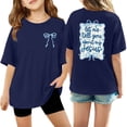 thumbnail image 1 of Girls Printed Short Sleeve T-Shirt, Cotton Crewneck Casual Summer Top for Kids & Youth, 1 of 4
