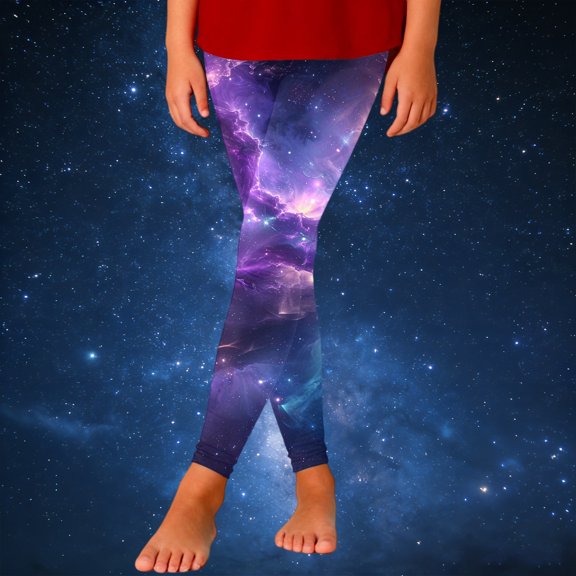 Girls Printed Sky Galaxy Leggings Tights Ankle Length Pants Clothes for Kids Black 3 Y-4 Y