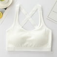 thumbnail image 1 of Girls Puberty Training Bra, 100% Cotton Cross Back Design,White Wireless Seamless Sports Bra for Daily & Exercise Use, 1 of 7