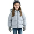 thumbnail image 1 of Girls Puffer Coat with Hood Full-zip Thick Faux Fur Sherpa Lined Snow Ski Jacket Heavyweight Toddlers Outerwear (1-2Years, Sky Blue), 1 of 7