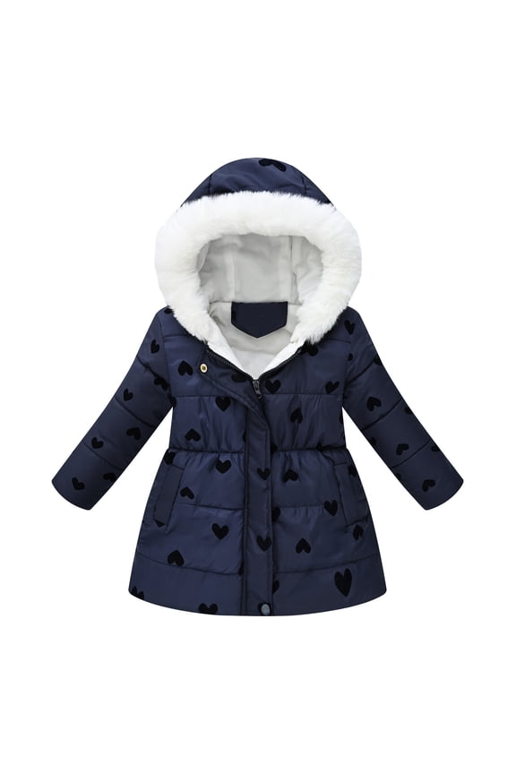 Girls Puffer Jacket Girl Winter Coat With Pocket Zip up Winter Hoodies Coat Windproof Warm Thick Parka for Girls 8-9 Years