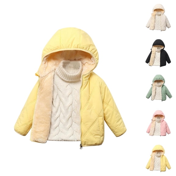 Girls Puffer Jacket Short Down Coat for Kids Autumn Winter Padded Outerwear Warm Hooded Style for School and Play