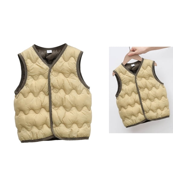 Girls Puffer Vest Boys Vest Light Weight Down Vest with Button Down Sleeveless Jacket Toddler Down Jacket 1-2 Years