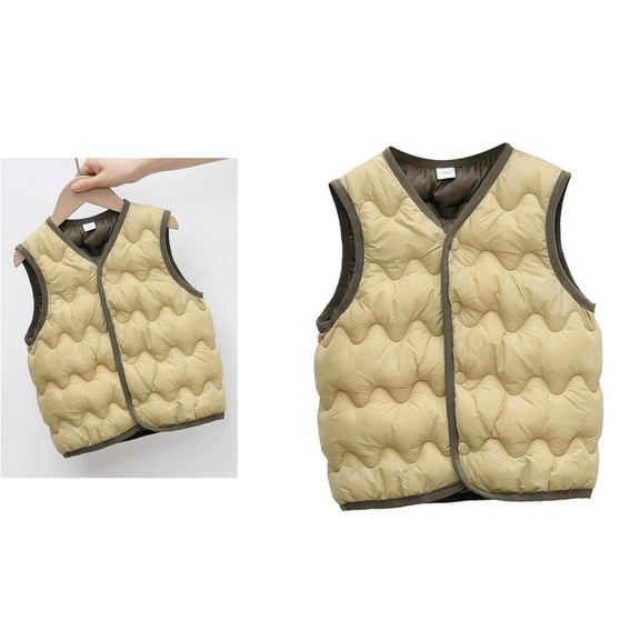 Girls Puffer Vest Boys Vest Lightweight Button Down Cute Vest Sleeveless Winter Outfits 1-2 Years
