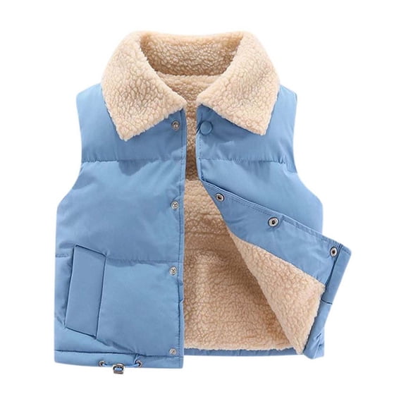 Girls Puffer Vest Boys Winter Vest Light Weight Down Vest with Button Down Windproof Down Jacket Sleeveless Toddler Winter Vest 12-18 Months