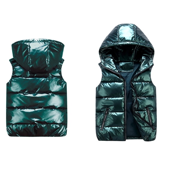 Girls Puffer Vest Girls Vest Cute Hooded Jackets Zipper Windproof Jacket Outwear Child Down Jacket for Girls 4-5 Years