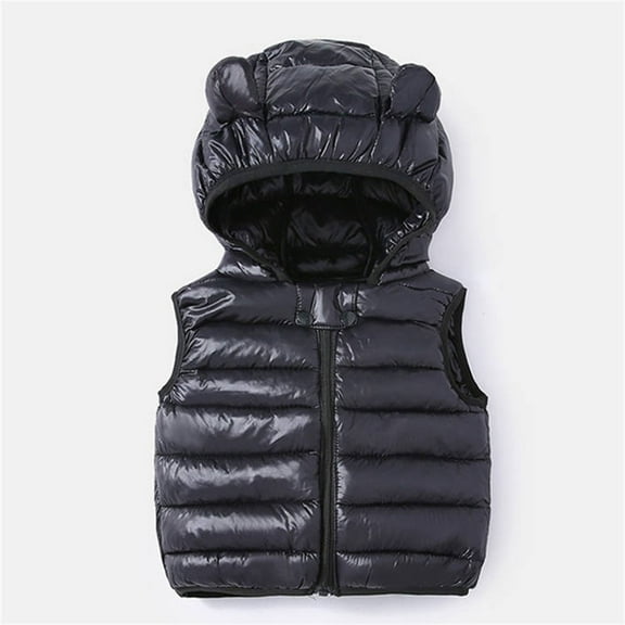Girls Puffer Vest Girls Vest Hooded Jacket Sleeveless Windproof Down Jacket Baby Winter Jacket for Little Boys 16-17 Years