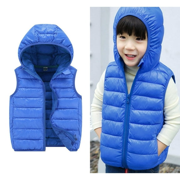 Girls Puffer Vest Girls Vest Hoodie Vest Zipper Up Down Coats Girls' Fashion for Boys 5-6 Years