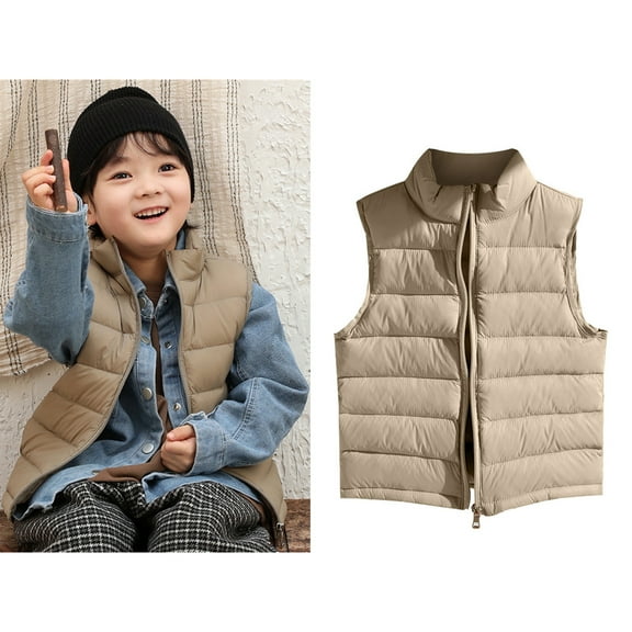 Girls Puffer Vest Girls Vest Light Weight Down Vest with Zip Up Cute Jackets Sleeveless Winter Clothes 9-10 Years