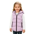 thumbnail image 1 of Girls Puffer Vest Hooded Boys Purple Vest Full-Zip Sleeveless Lightweight Boys Puffer Jacket Girls Vests 10-11 Years, 1 of 8