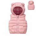 thumbnail image 1 of Girls Puffer Vest Hooded Pink Down Vest Full-Zip Lightweight Sleeveless Bear Ears down Jacket Kids Boys Winter Vest 4-5 Years, 1 of 9