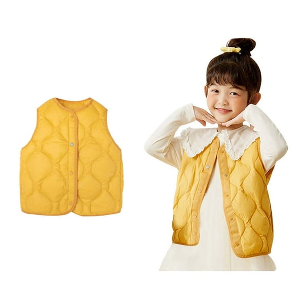 Girls Puffer Vest Winter Vest Light Weight Down Vest with Button Down Puffer Jacket Sleeveless Boys Winter Jacket 3-6 Months