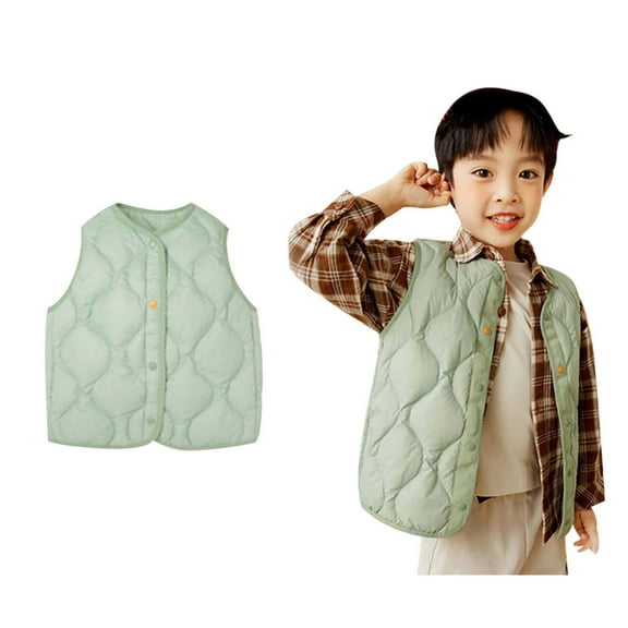 Girls Puffer Vest Winter Vest Lightweight Water-Resistant Button Down Sleeveless Jacket Winter Jacket 3-6 Months