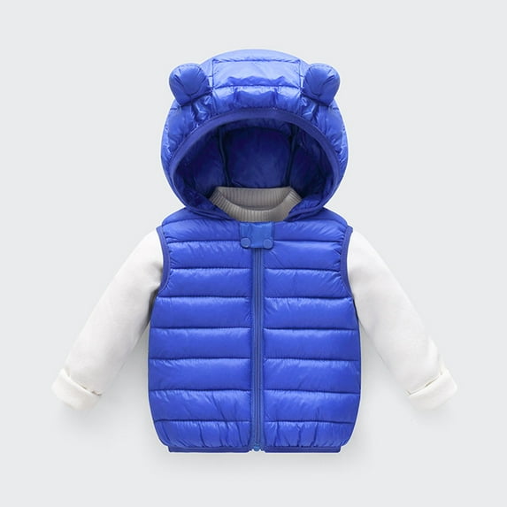 Girls Puffer Vest Kids Boys Girls Winter Vest Hooded Jacket Sleeveless Lightweight Puffer Jacket Toddler Winter Jacket for Little Boys 6-12 Months