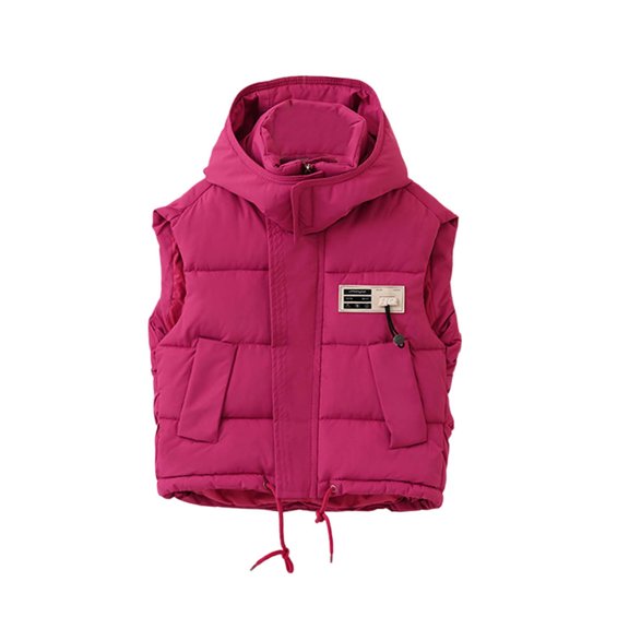 Girls Puffer Vest Kids Boys Winter Vest Cute Hooded Jackets Sleeveless Windproof Down Jacket Girls' Fashion for Girls 3-4 Years