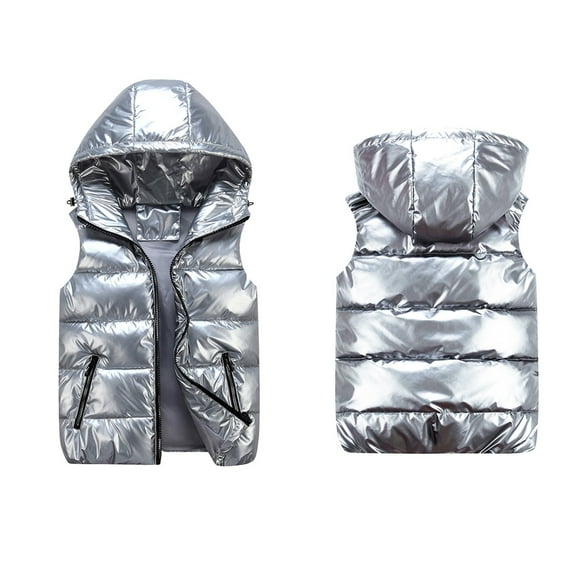 Girls Puffer Vest Kids Boys Winter Vest Cute Hooded Jackets Zipper Windproof Jacket Outwear Kids Boy Jacket for Boys 4-5 Years