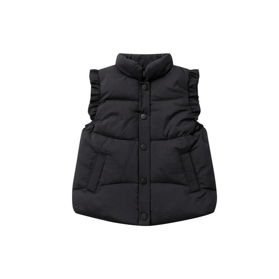 Girls Puffer Vest Kids Boys Winter Vest Lightweight Water-Resistant Button Down Cute Jacket Sleeveless Kids Boy Jacket 3-4 Years