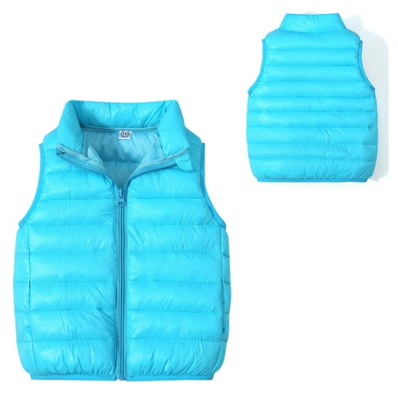 Girls Puffer Vest Kids Winter Vest Light Weight Down Vest with Zip Up Puffer Jacket Sleeveless Child Down Jacket 6-7 Years