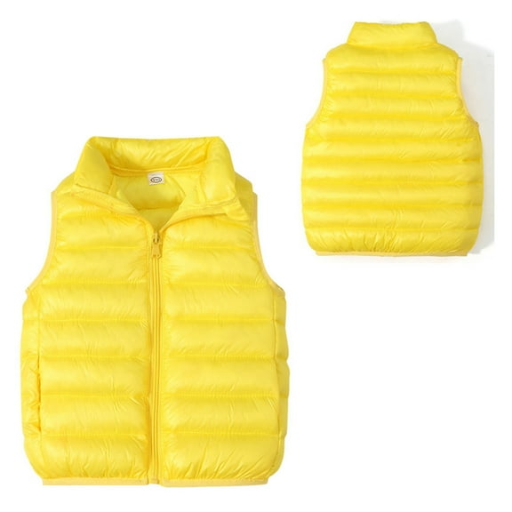 Girls Puffer Vest Kids Winter Vest Stand Collar Lightweight Zip Up Puffer Jacket Sleeveless Winter Warm Outerwear 8-9 Years