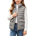thumbnail image 1 of Girls Puffer Vest Kids Zip Up Padded Gilet Winter Quilted Jackets Fashion Outwear, 1 of 9