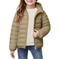 thumbnail image 1 of Girls Puffer Vest, Quilted Sleeveless Jacket with a Fuzzy Lining, Warm and Cute Layer for Fall and Winter Play, School Recess, and Outdoor Activities,Khaki,150, 1 of 3