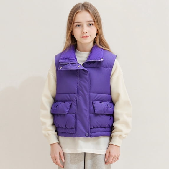 Girls Puffer Vest Sleeveless Lightweight Outerwear Jackets & Vests Kids Boys' Outerwear Vests Girls Vest Size 9-10 Years