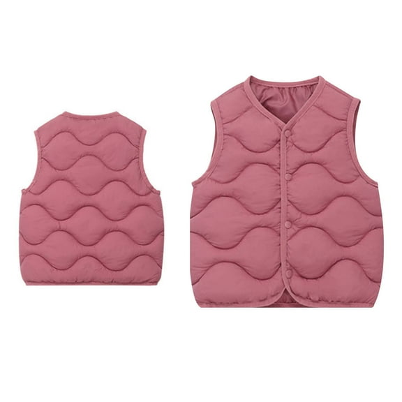 Girls Puffer Vest Toddler Winter Vest Lightweight Water-Resistant Button Down Cute Jackets with Sleeveless Girls' Fashion 12-18 Months