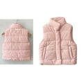 thumbnail image 1 of Girls Puffer Vest Toddler Winter Vest Stand Collar Lightweight Water-Resistant Zip Up Cute Jacket Sleeveless Toddler Winter Jacket 18-24 Months, 1 of 8