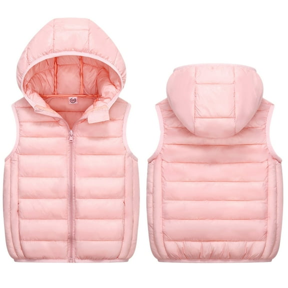 Girls Puffer Vest with Hooded Sleeveless Lightweight Outerwear Jackets & Vests Boys' Outerwear Vests Girls Puffer Vest Size 5-6 Years