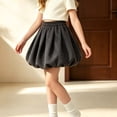 thumbnail image 1 of Girls Puffy Pleated Skirt Elastic Waist Puffy Loose Mini Skirts Fall Winter Daily Casual Wear 130, 1 of 6