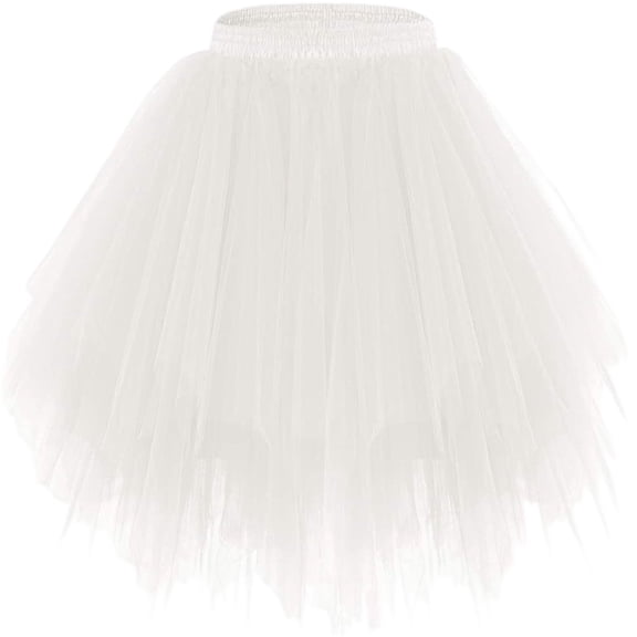 Girls Puffy Skirt Tulle Tutu, Stretchy Waist Ballet Skirt for Party Play Photo Shoot