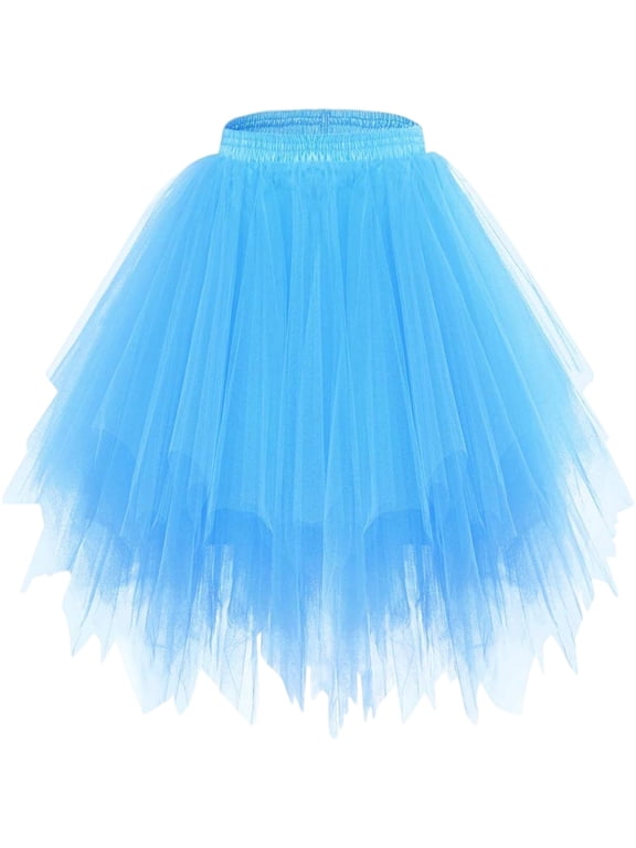 Girls Puffy Skirt Tulle Tutu, Stretchy Waist Ballet Skirt for Party Play Photo Shoot