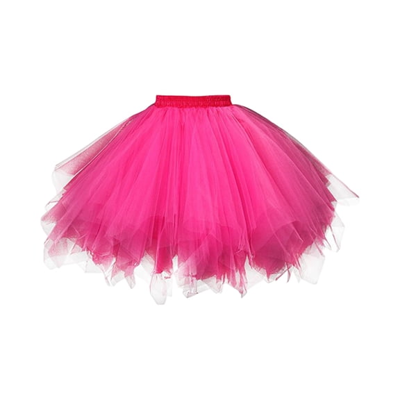 Girls Puffy Skirt Tulle Tutu, Stretchy Waist Ballet Skirt for Party Play Photo Shoot