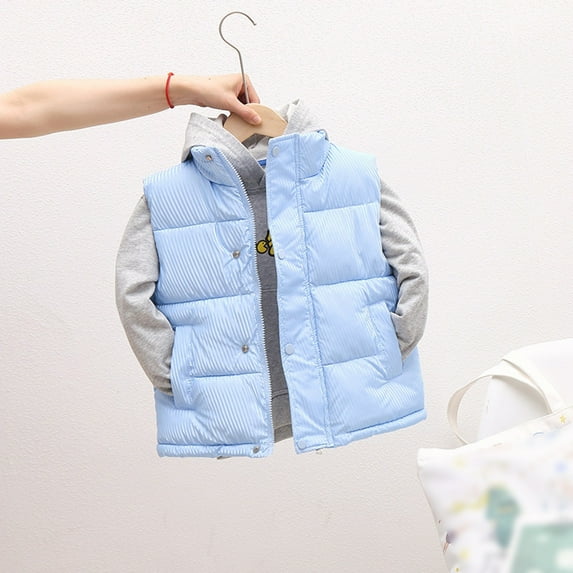 Girls Puffy Vest Lightweight Sleeveless Outerwear Vests Kids Boys' Outerwear Vests Kids Clothes 5-6Years