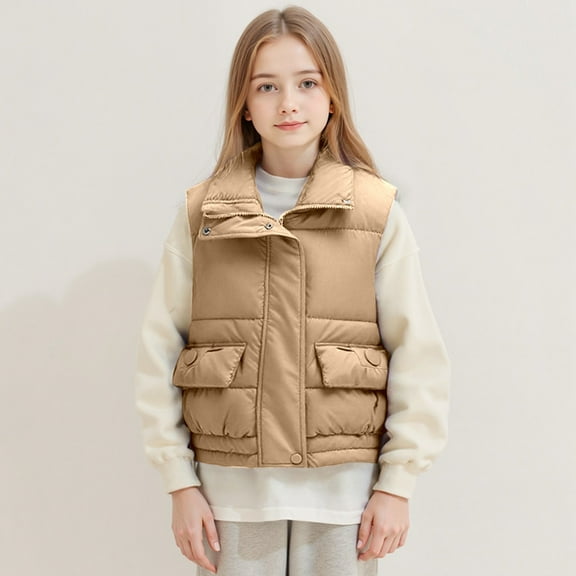 Puffer Vest Sleeveless Jacket Lightweight Outerwear Jackets & Vests Teen Boys' Outerwear Vests Girls Size 13-14 Years Clothes