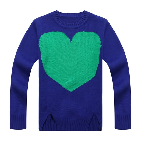 Girls' Pull Sweater with Artwork Intarsia in Front RH1171