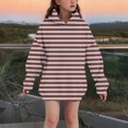 thumbnail image 1 of Girls Pullover Hoodies with Front Pocket Long Sleeve Sweatshirts Size 3-14 Teens Trendy Stripe Printed Comfort Going Out Fall Winter Hooded Tops, 1 of 5