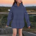 thumbnail image 1 of Girls Pullover Hoodies with Front Pocket Long Sleeve Sweatshirts Size 3-14 Teens Trendy Stripe Printed Comfort Going Out Fall Winter Hooded Tops, 1 of 5