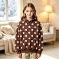 thumbnail image 1 of Girls Pullover Polka Dot Printed Hoodie Sweatshirt, 1 of 4