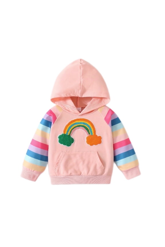 Toddler Girl Hoodie Pullover Rainbow Sweatshirt Size1Y-8Y