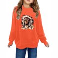 thumbnail image 1 of Girls Pullover Sweatshirt Fashion Cute Long Sleeve Cotton Shirt Crew Neck Comfort Casual Loose Tops Toddler Boys Clothes, Orange, 2 Years, 1 of 4