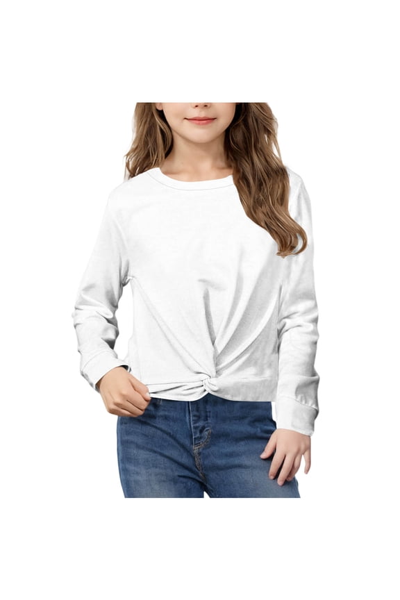 Girls Pullover Top Long Sleeve Sweatshirts Y2k Tops Loose Fit Casual Blouses Pullovers Baggy Lightweight Tops Spring Fall Blouse Kids