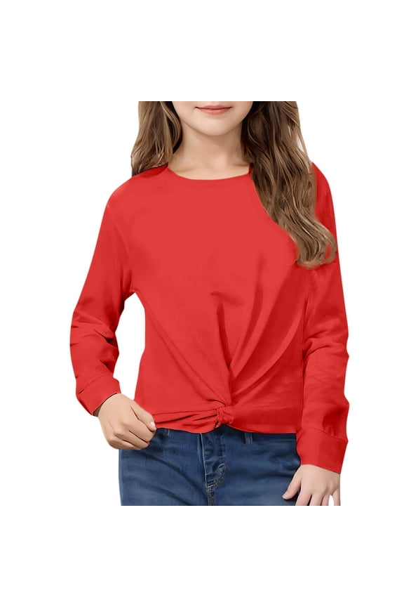 Girls Pullover Top Long Sleeve Sweatshirts Y2k Tops Loose Fit Casual Blouses Pullovers Baggy Lightweight Tops Spring Fall Blouse Kids
