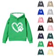 thumbnail image 1 of Girls Puppy Heart Print Hoodie Sweatshirt Casual Pullover Long Sleeve Crewneck Cute Jacket Top for Kids, 1 of 5