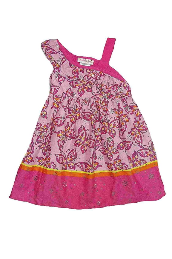 Girls Purple Butterfly Spring Dress Sequin Sun Dress Pink Trim Summer Dress 5